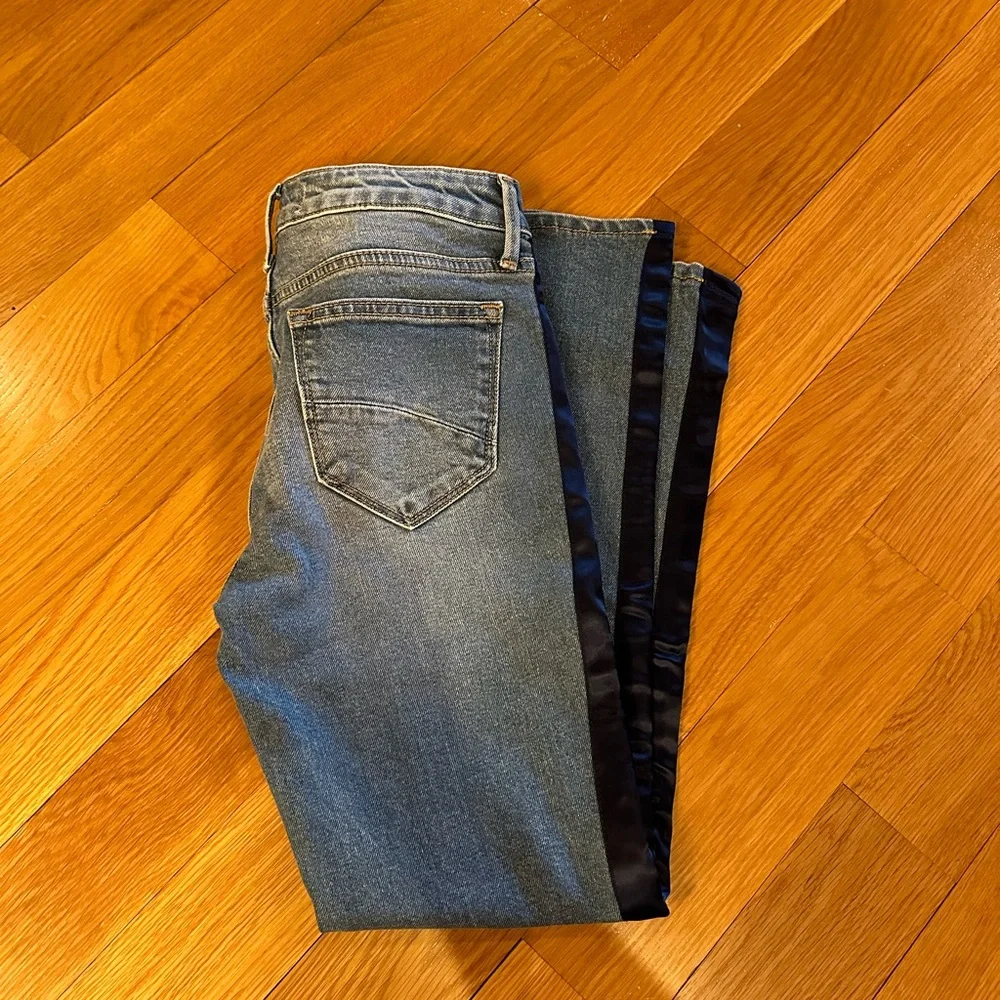 Driftwood Candace Jeans Straight Ankle Length Side Satin Stripe